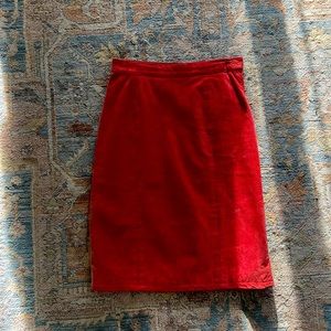 Vintage Red Suede Skirt